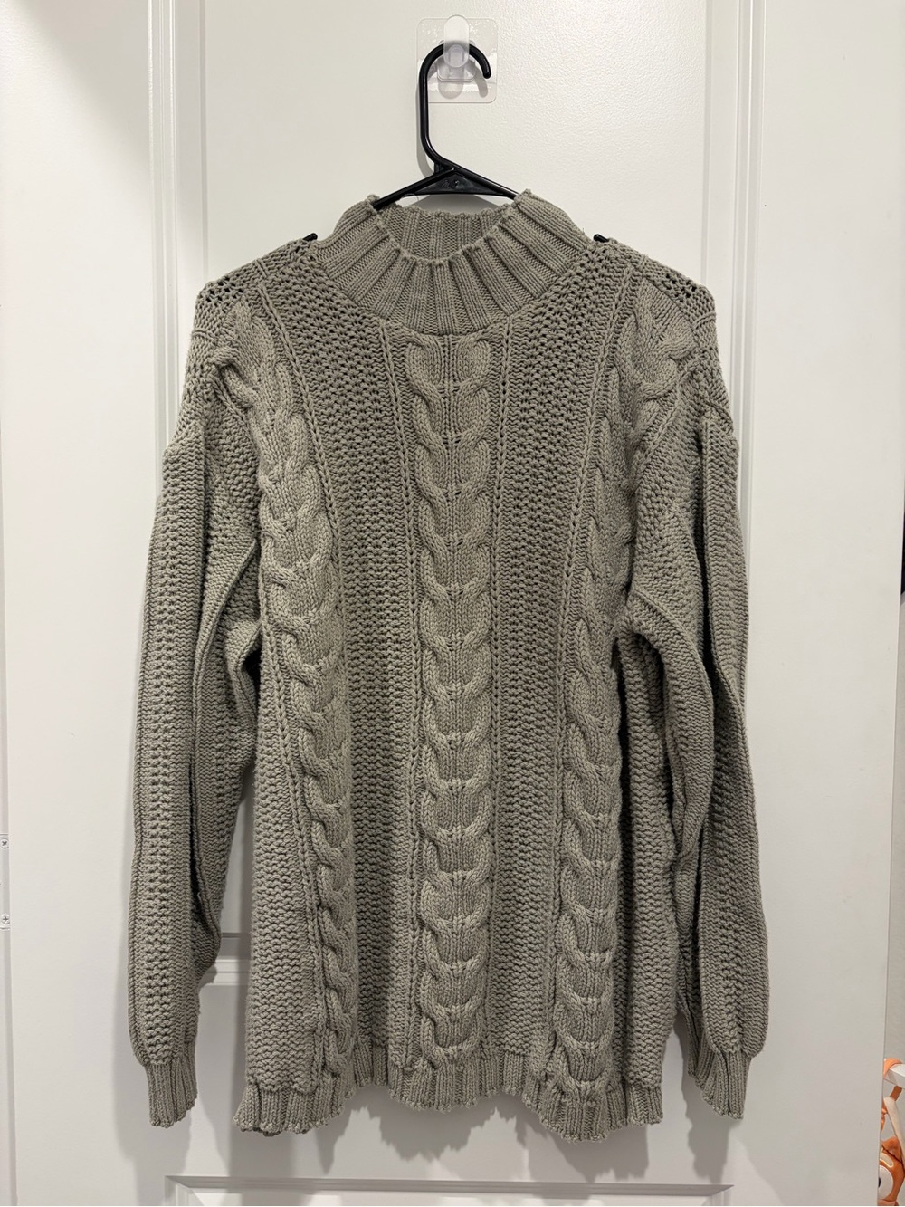 St. John's Bay Sage Green Cable Turtleneck Sweater